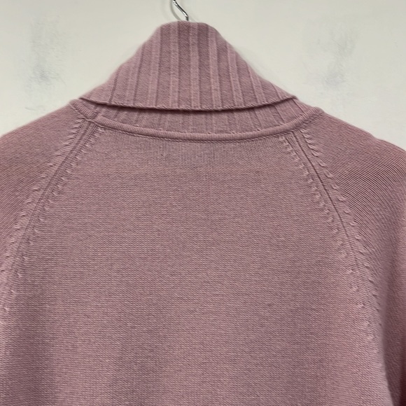 Repeat Cashmere Wide Ribbed Turtleneck Sweater in Dusty Pink Cashmere Wool S - Picture 14 of 16